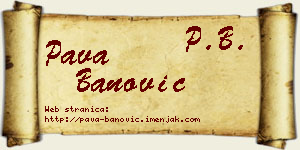 Pava Banović vizit kartica